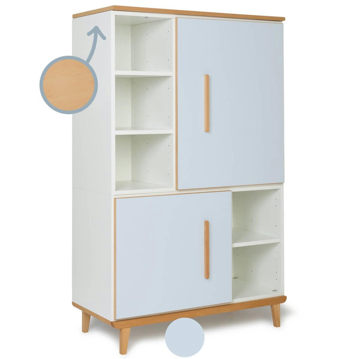 NADO - Armoire 147cm 2 portes bleu ciel