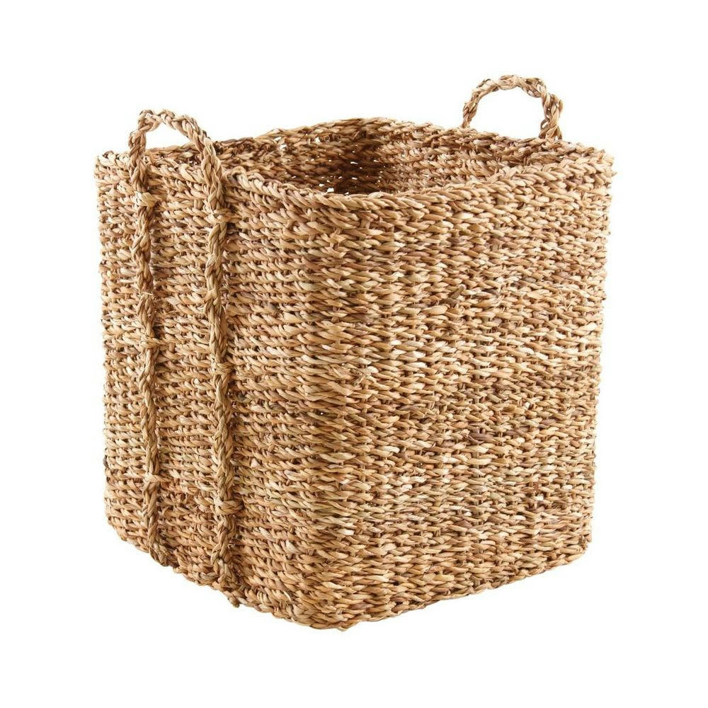 - Cache-pots carrés en jonc de mer naturel (lot de 4)