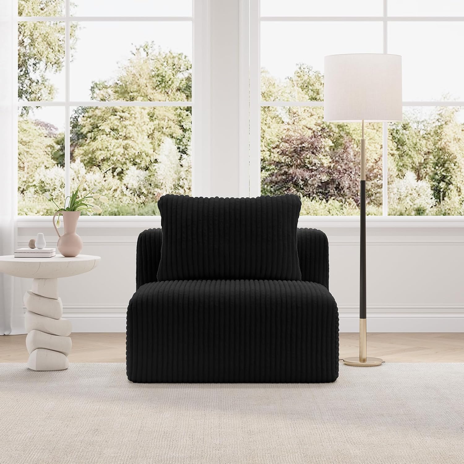 Novilla Modular Sectional Sofa, Modern Cloud Sectional Couch with Smarts Coil® Support, Upholstered Boneless Couch for Living Room Apartments Bedroom, No Assembly Required (Armless Chair)