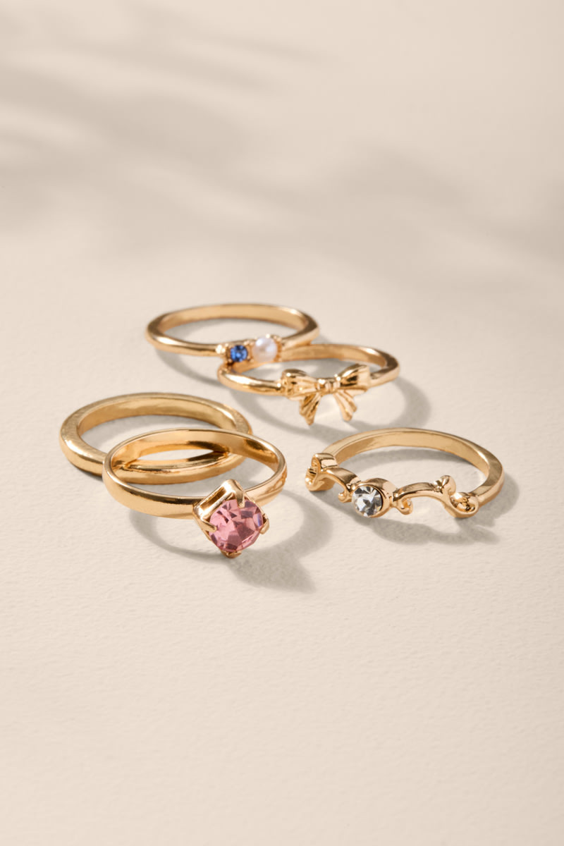 Lola Crystal Ring Set