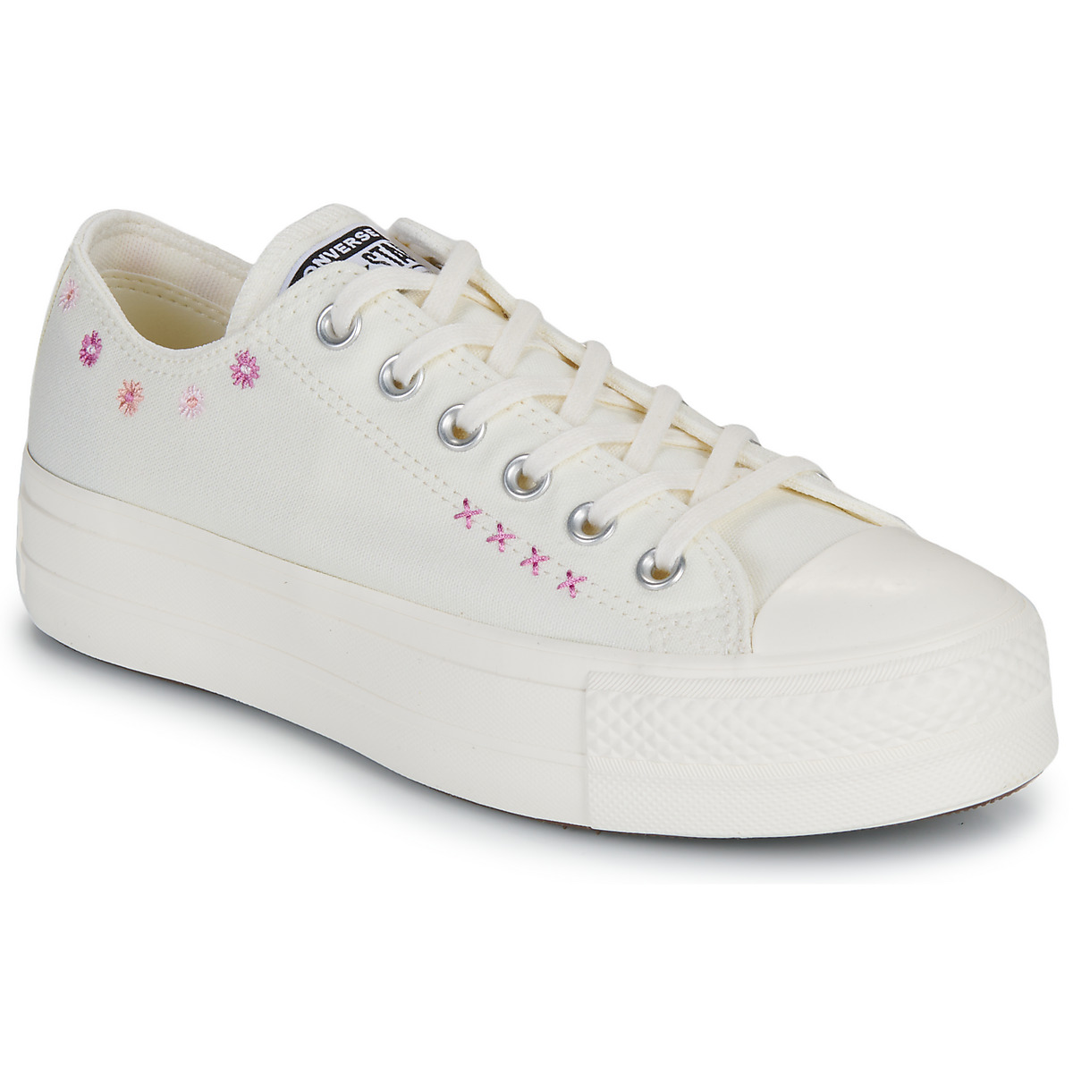 Converse - CHUCK TAYLOR ALL STAR LIFT FLORAL EMBROIDERY LOW TOP - White