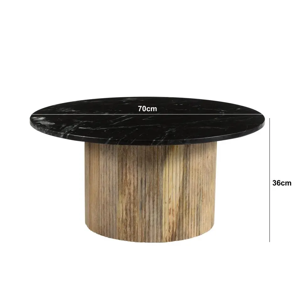 Brix - Salontafel Nova - Mangohout Marmer - 70x70x36