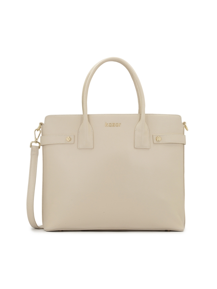 Light leather briefcase handbag