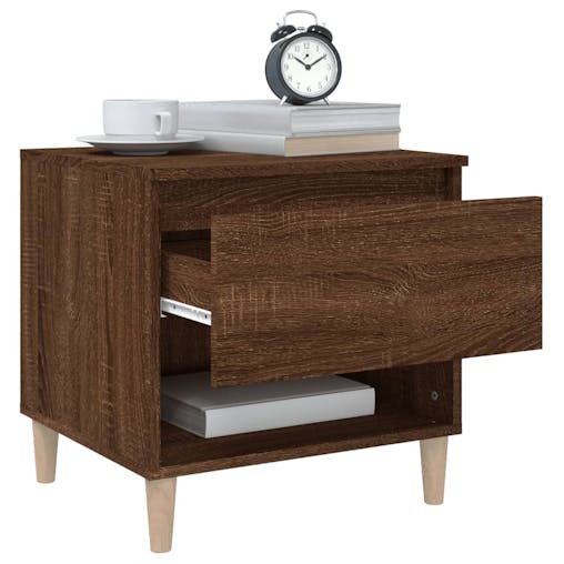 NNEVL Bedside Tables 2 pcs Brown Oak 50x46x50 cm Engineered Wood