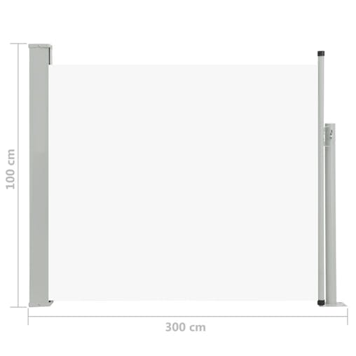 NNEVL Patio Retractable Side Awning 100x300 cm Cream
