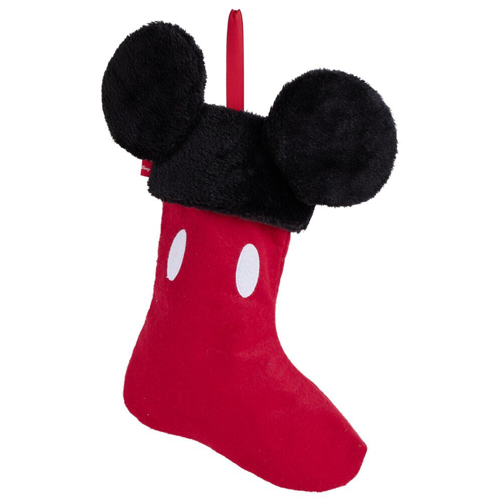 Chaussette de No&euml;l Disney Mickey rouge et noir 24xH41cm