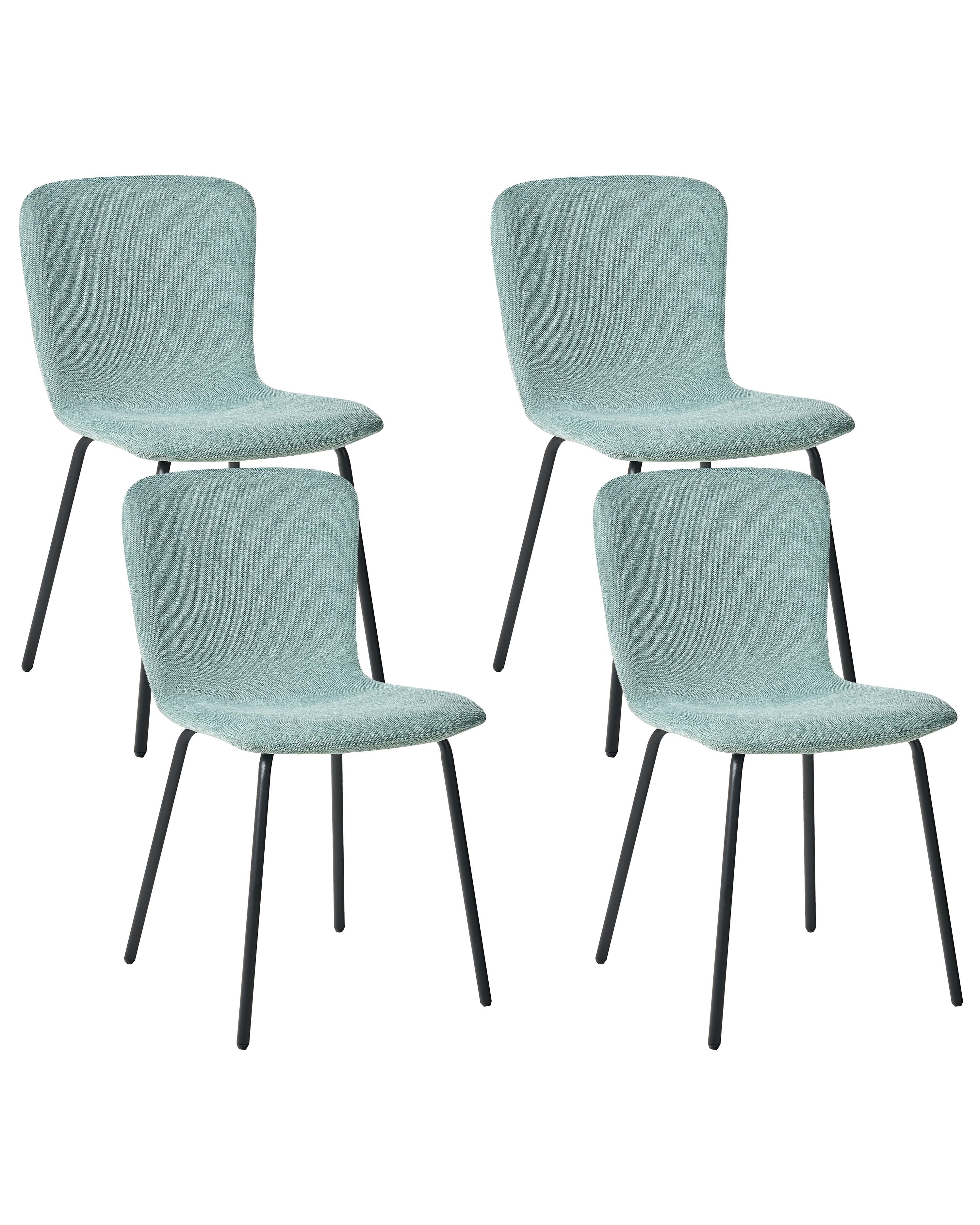 Set of 4 Dining Chairs CALDWELL Fabric Mint Green