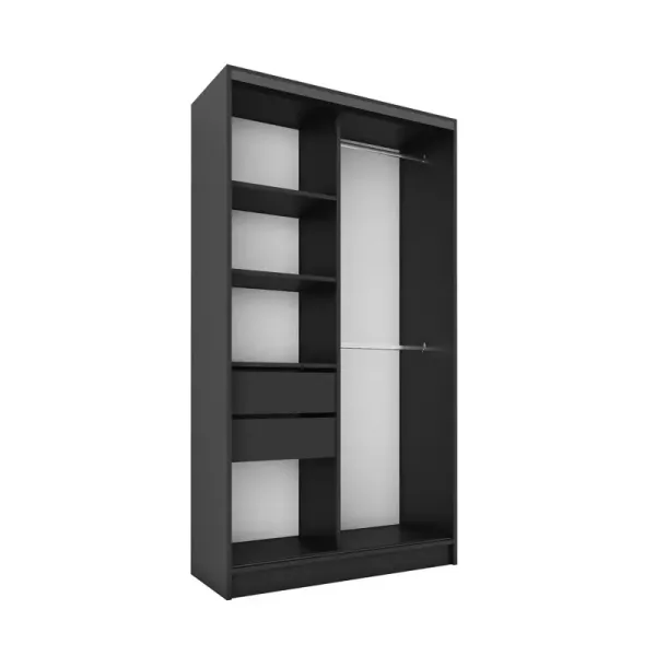 Szafa przesuwna z lustrem i lamelami 100 cm LAMEL 3D Wotan