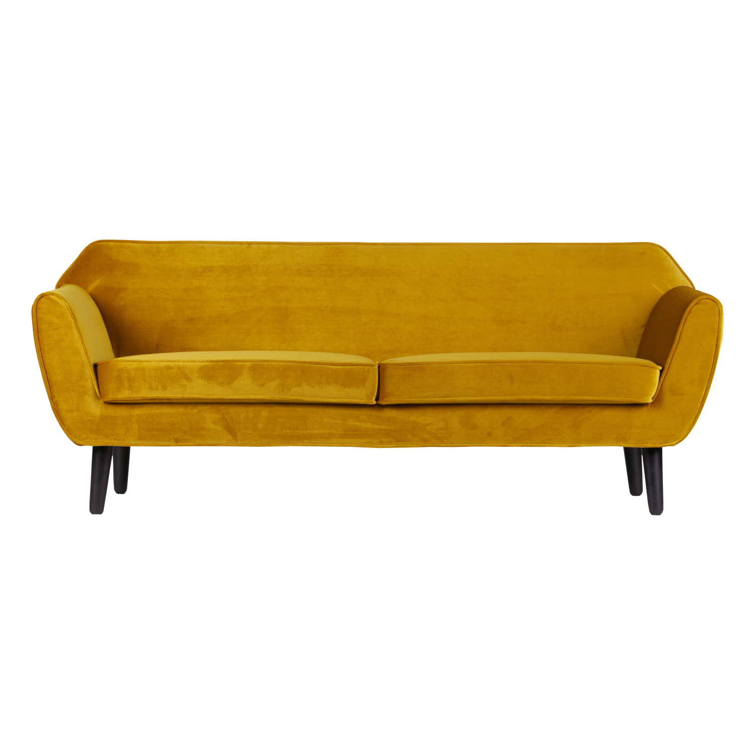 WOOOD 2-zits bank Rocco - Velvet - Oker - 75x187x82