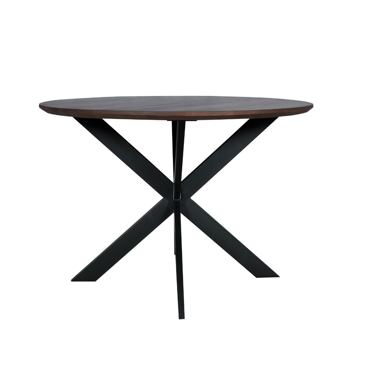 StarFurn Eettafel Madison - Rond Walnoot/Zwart - 130x130x76cm