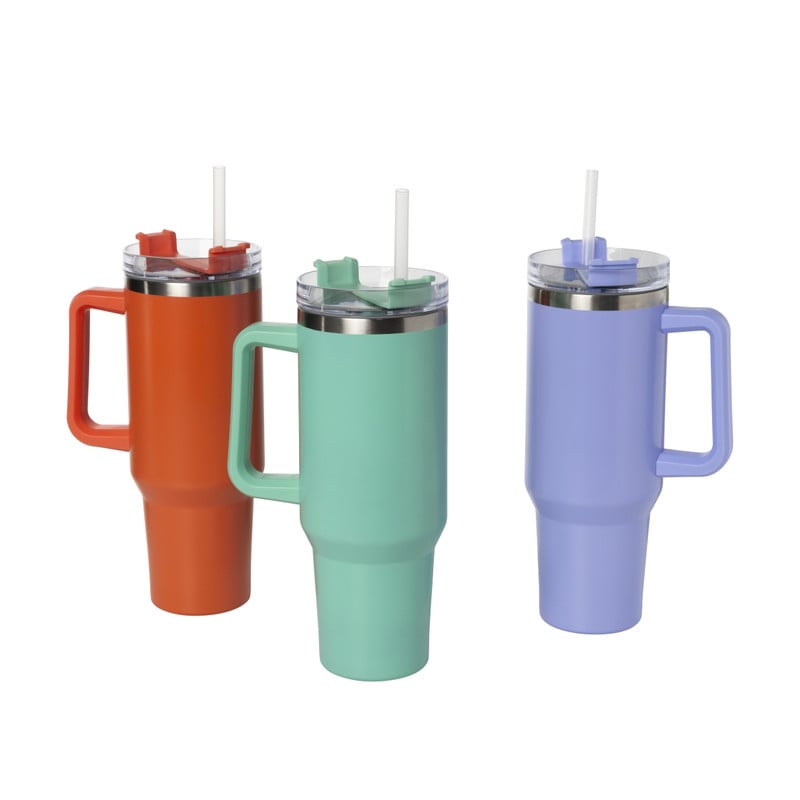 Drinkbeker - turquoise - rvs - 1.1 liter