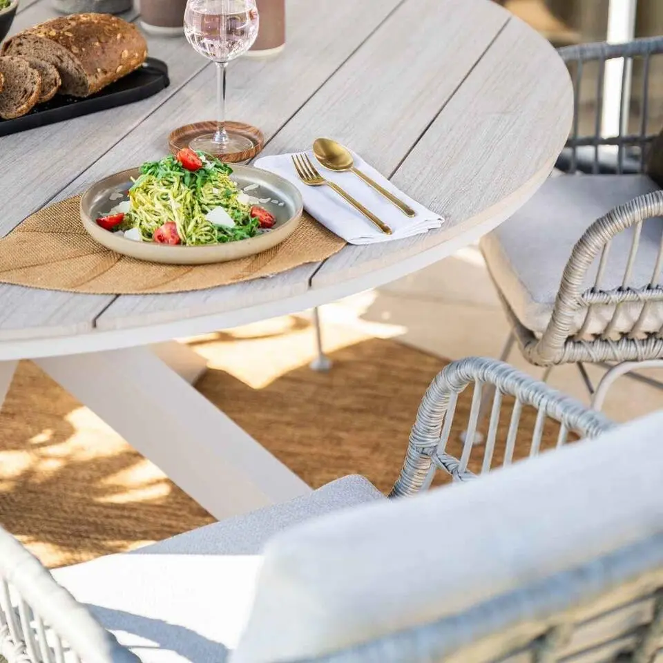 Garden Impressions Sorong tuinset 5-delig - Tulli tuintafel &Oslash;122x75 cm