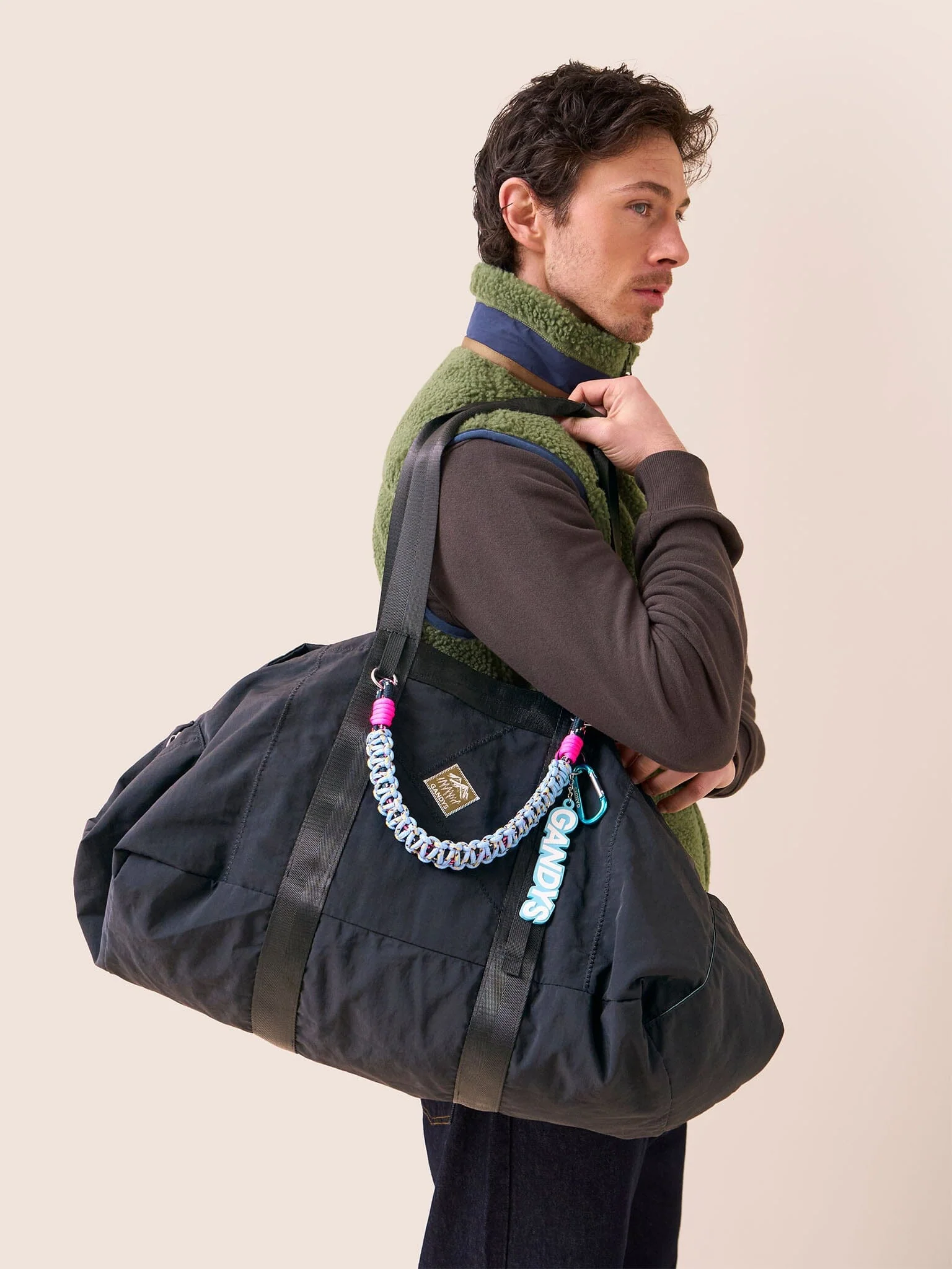 Carabiner Club Recycled Large Cube Weekend Bag in Black