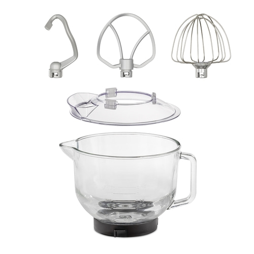 Glasschüssel mit Accessoires