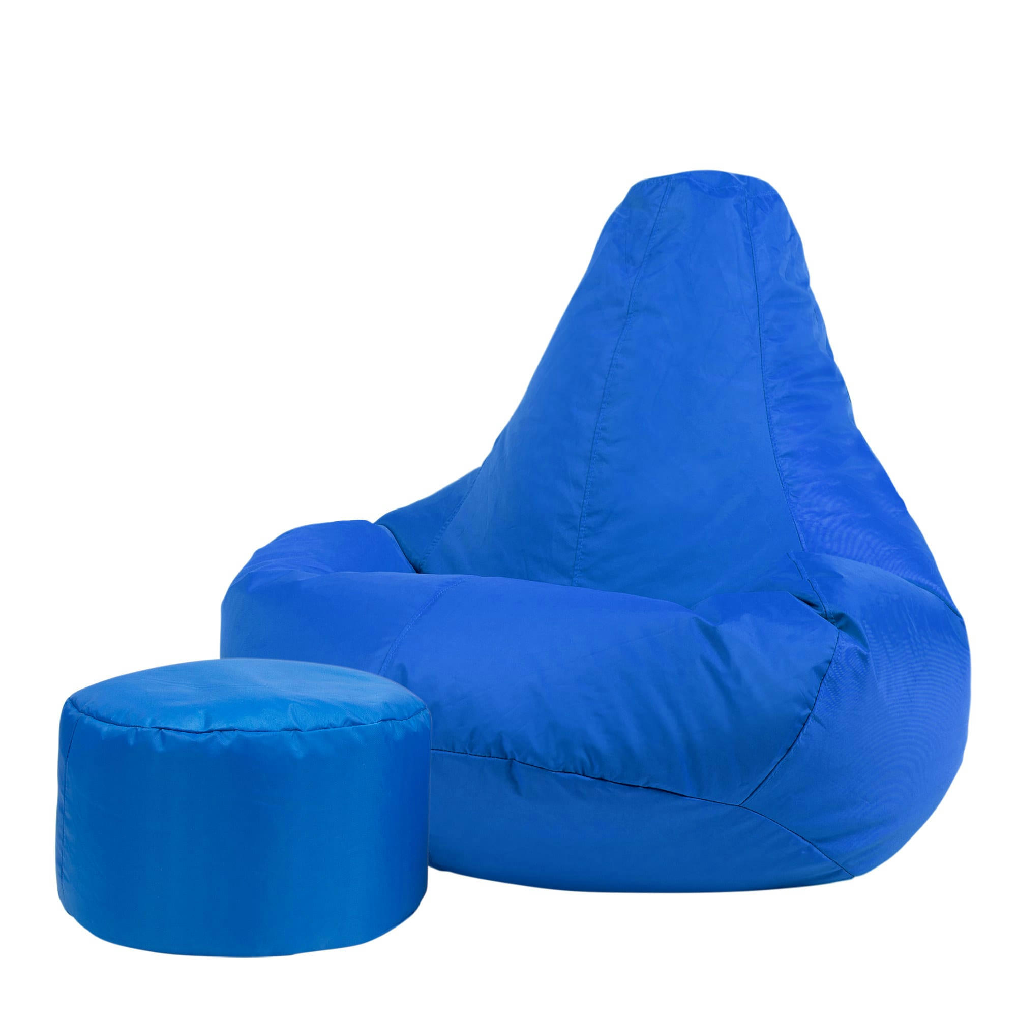 - Pouf inclinable avec repose-pied extérieur bleu