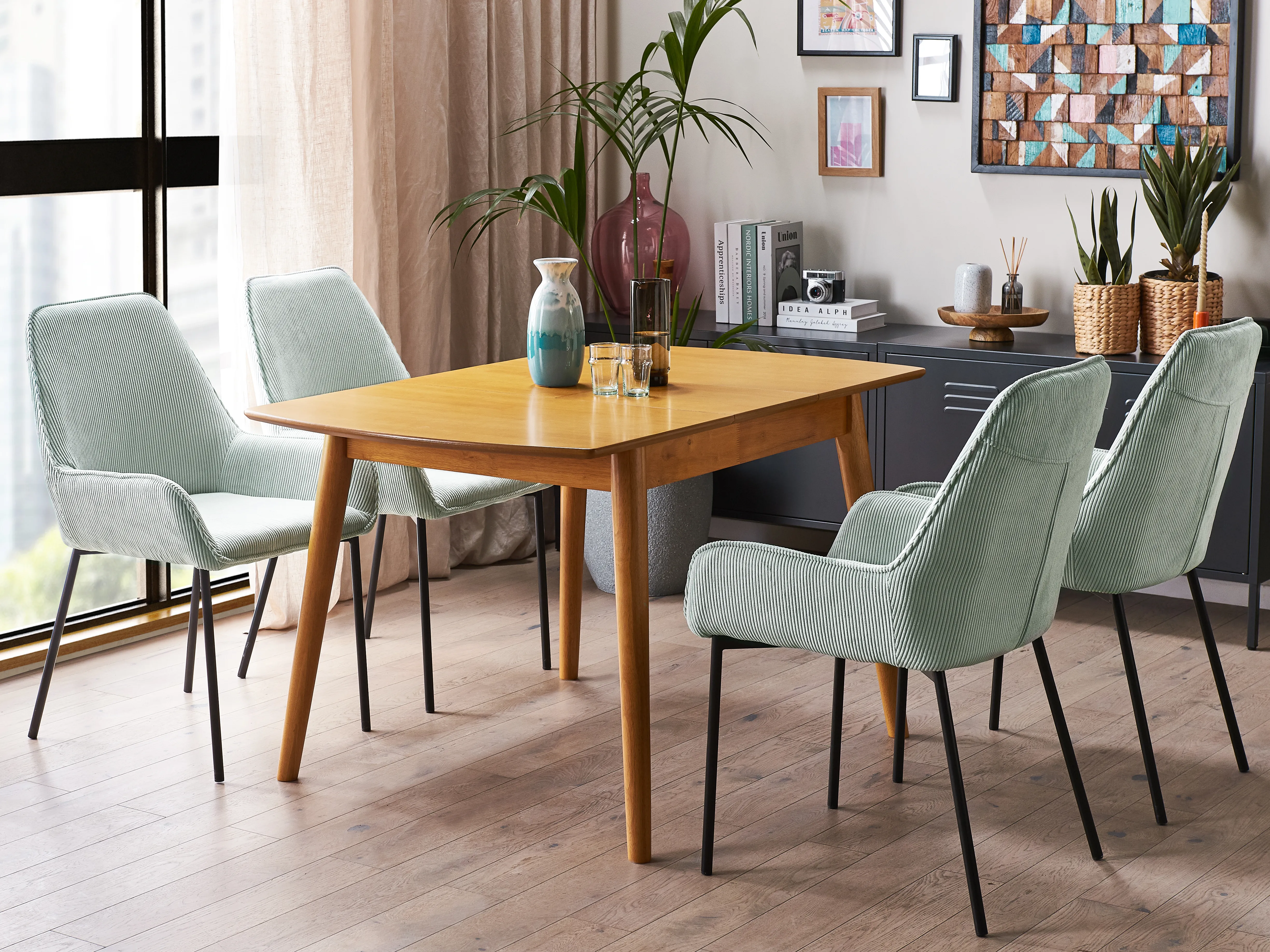 Extending Dining Table TOMS Light Brown 100/130 cm 80 cm