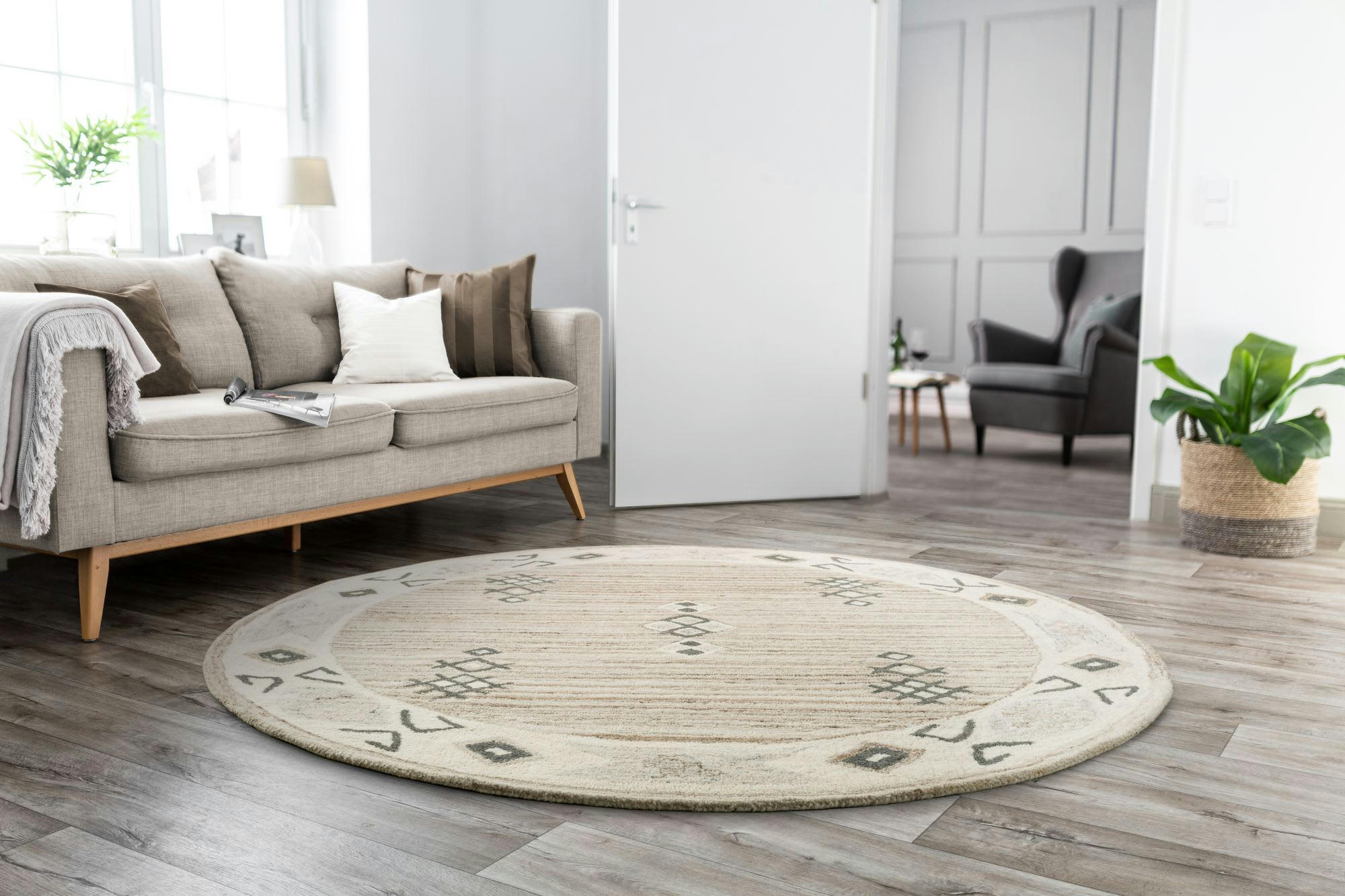 ROYAL BERBER - Tapis berbère en laine naturelle - Mélange D190 cm