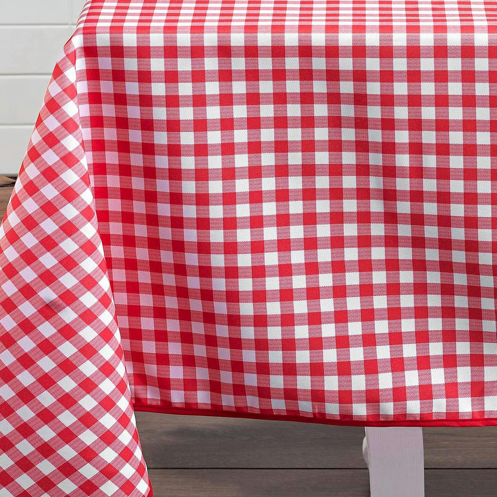 - Nappe rectangulaire vichy rouge et blanc