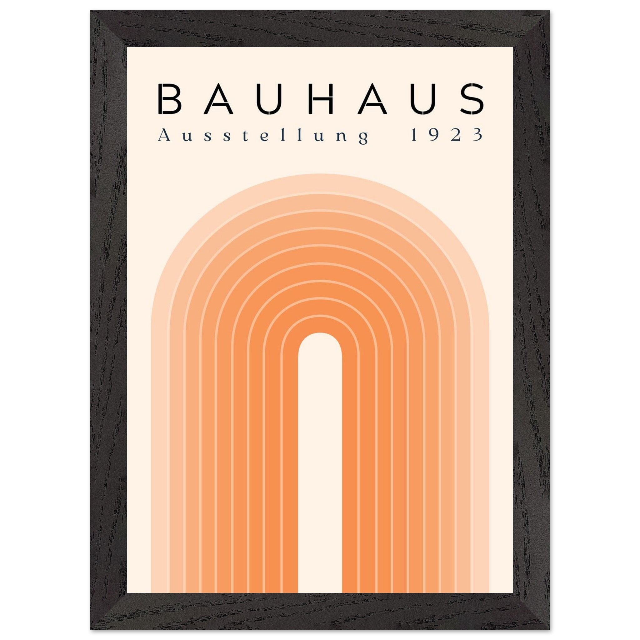 Artfulprints Poster met Lijst Bauhaus - Orange rainbow  - A4 21x29.7 cm - Oranje