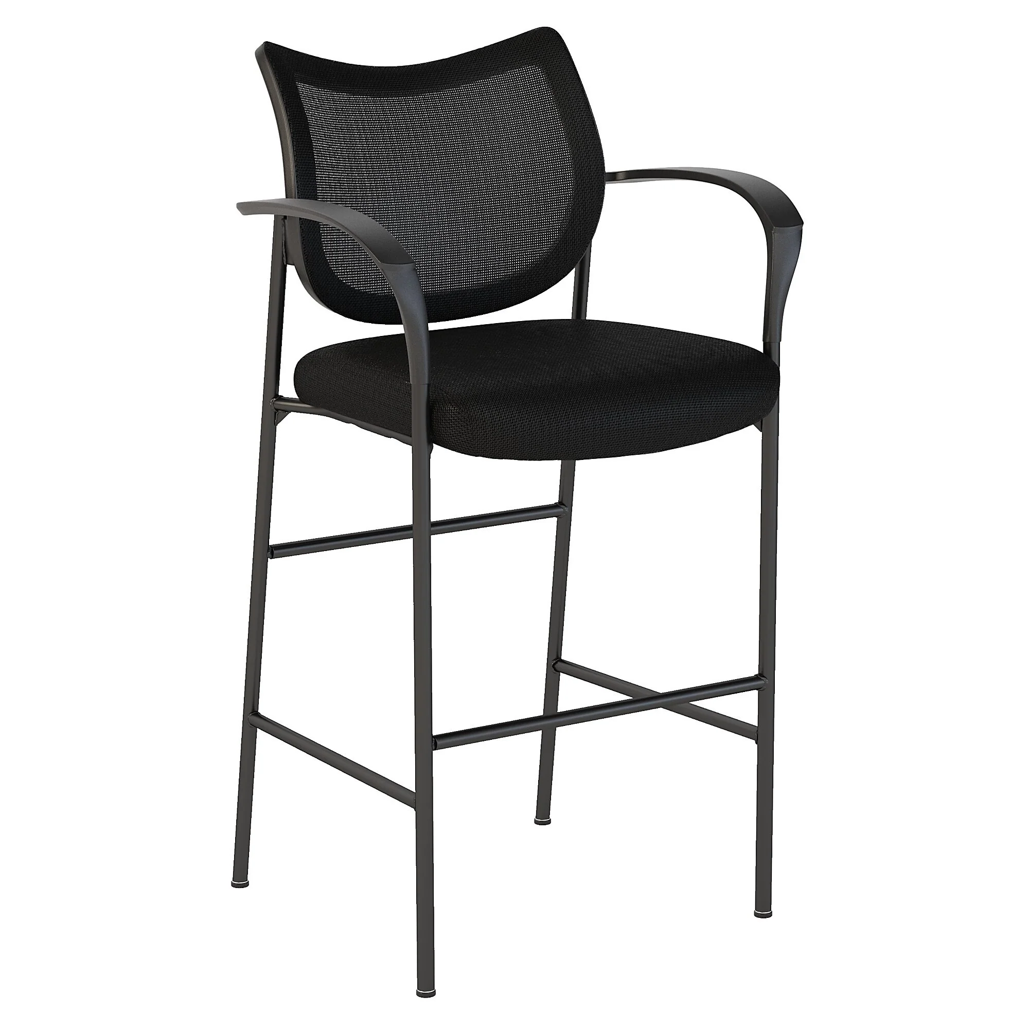 Bush Business Corporate Mesh Back Standing Desk Stool in Black Nylon