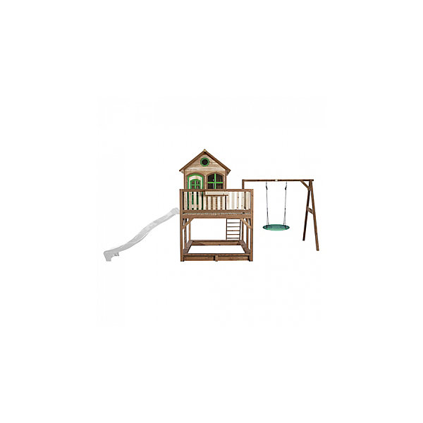 AXI Classic Liam Maisonnette avec balancoire nidMarron vert Toboggan Blanc