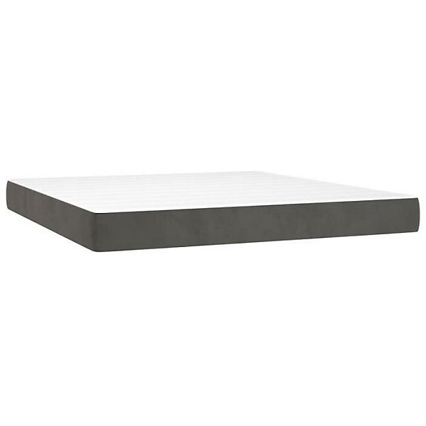 347849 vidaXL Matelas de lit à ressorts ensachés Gris foncé 180x200x20 cm