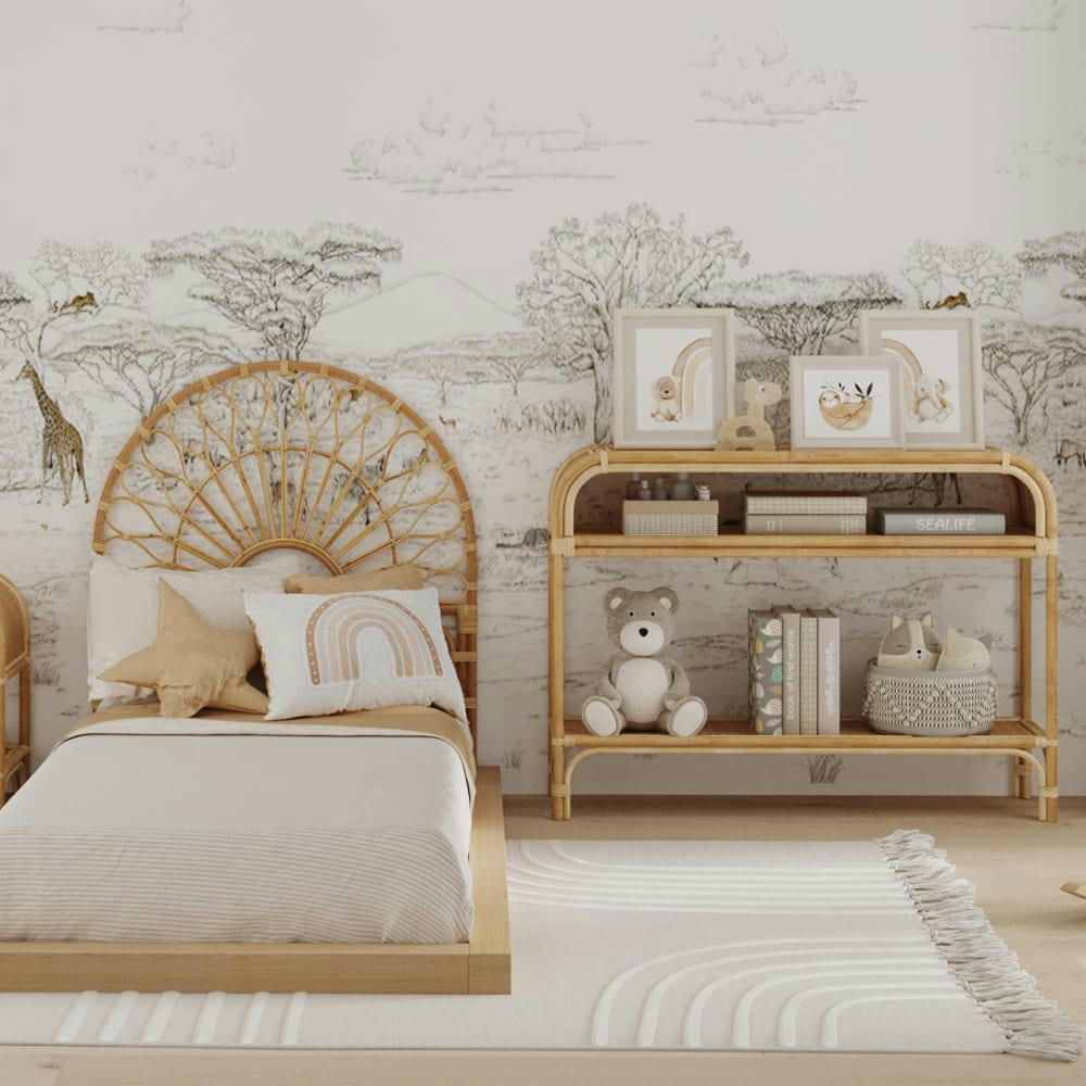 GASPY - Console en rotin 2 étagères