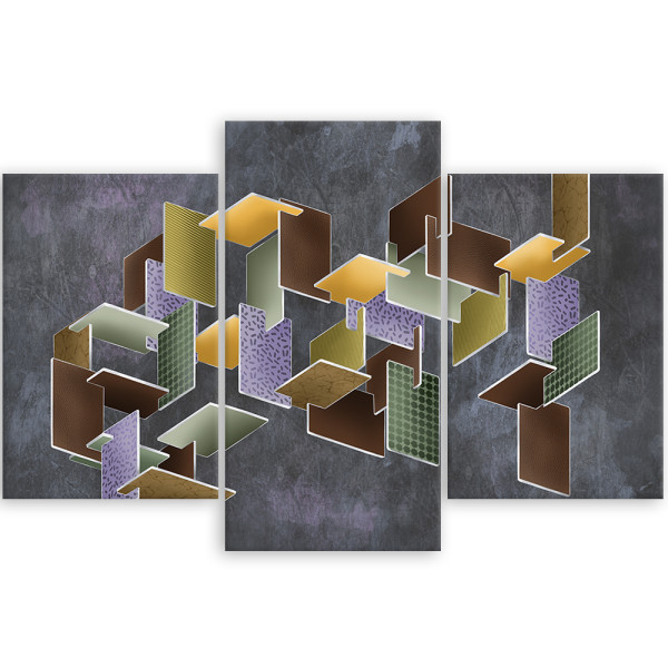 Feeby Obraz tryptyk na płótnie Puzzle 3D