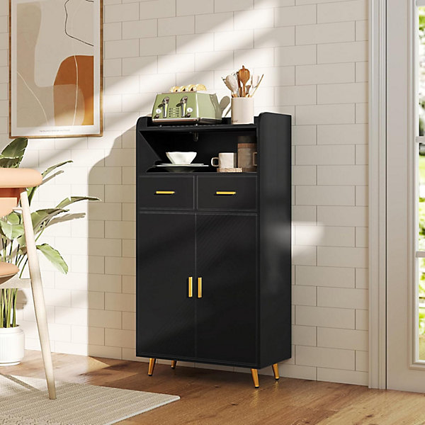 Armoire Salle de Bain avec Miroir HD Antibuée,avec Lumière LED Couleur, Luminosité Réglables,avec Double Porte et étagères (Noir)