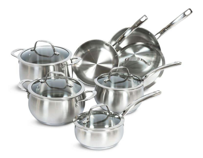 Lagostina Prima Stainless Steel Cookware Set & Oven Safe, 11-pc