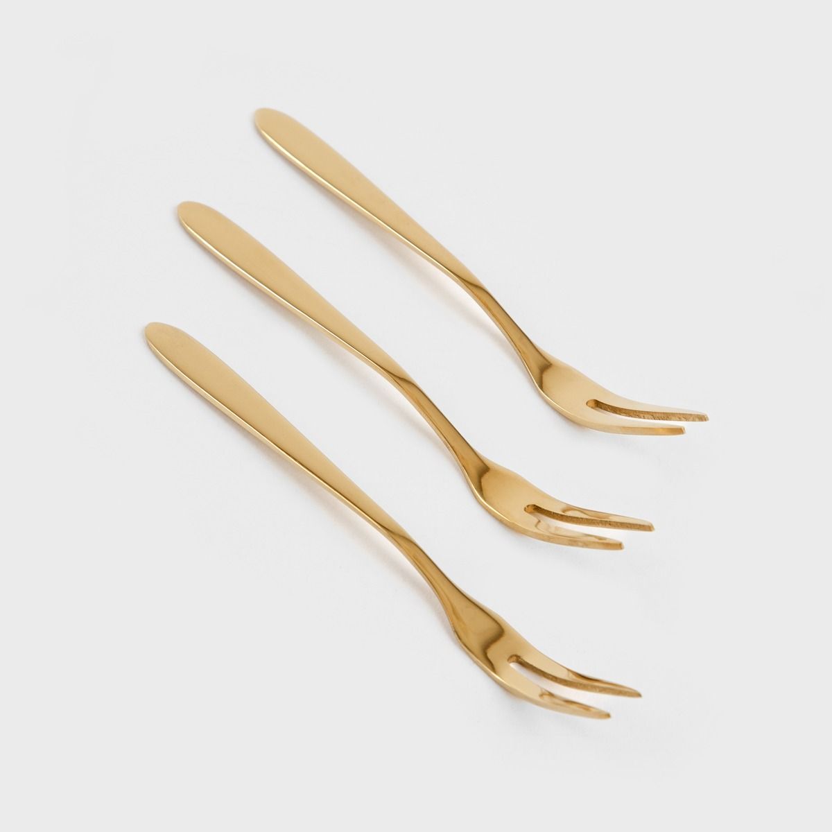 Zestaw widelczyków STILO złotych do przekąsek 3 szt.