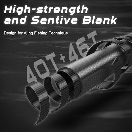 NNEOBA 2.2M Fast Action Spinning Rod Light Carbon Lure Rod Black