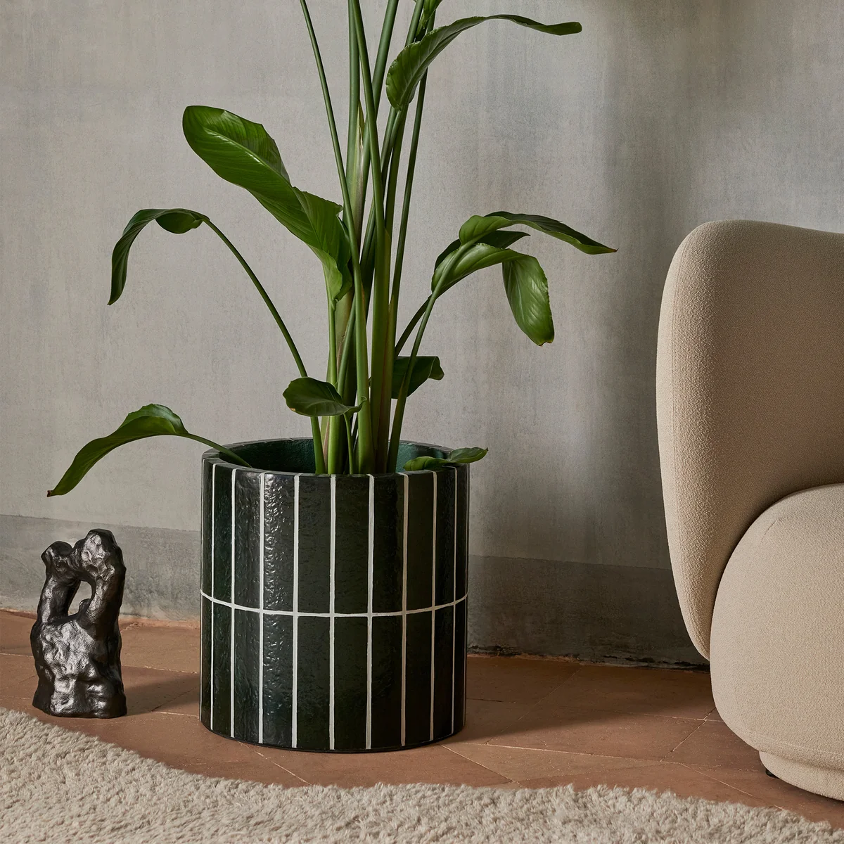 Ferm Living - Pillar Pflanzentopf, dunkelgrün