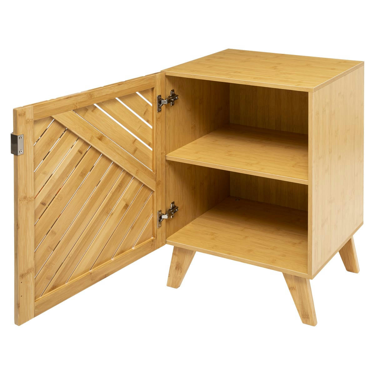 ATMOSPHERA - Table de chevet bois et porte bambou - 45x38x70cm