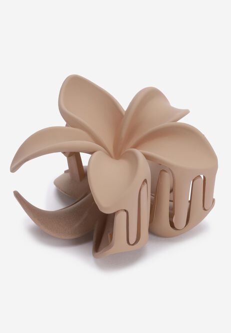 Womens Brown Matte Flower Hair Clip