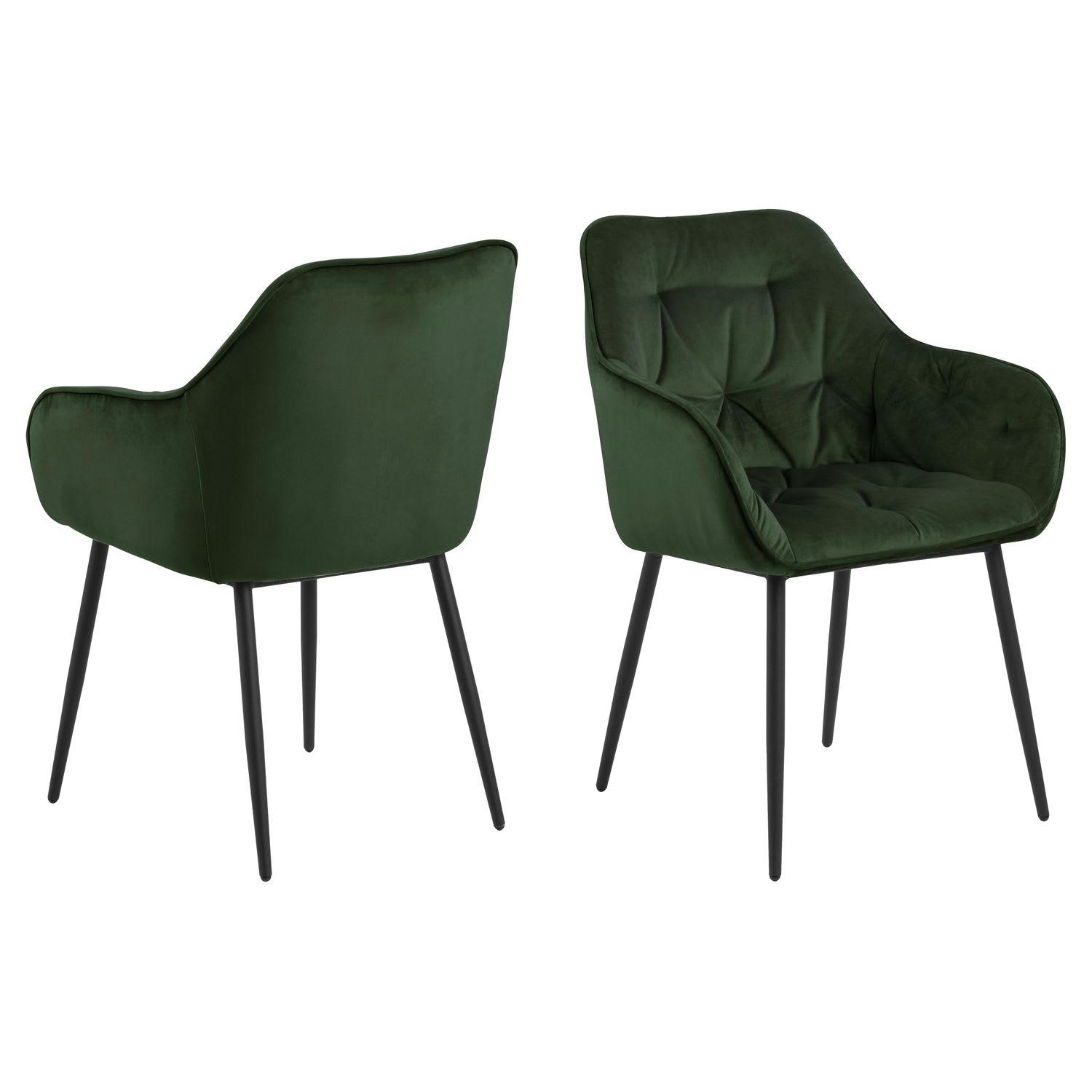 FLORIE - Lot de 2 chaises de salle à manger avec accoudoirs effet
