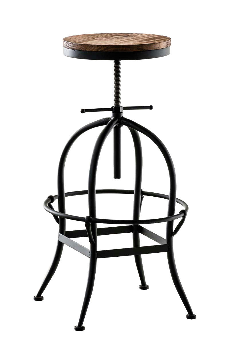 STRONG - Tabouret de bar industriel réglable en métal Noir