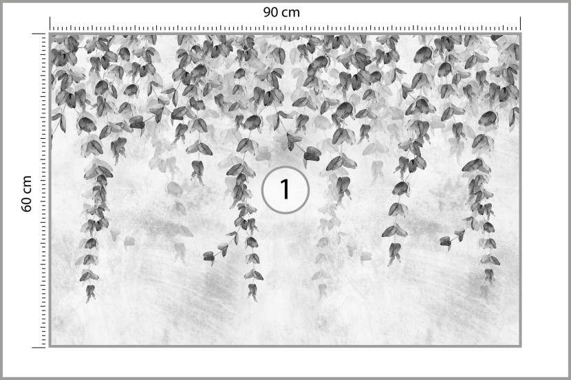 Fototapeta Do Sypialni Czarne liście Na Betonie 90x60cm
