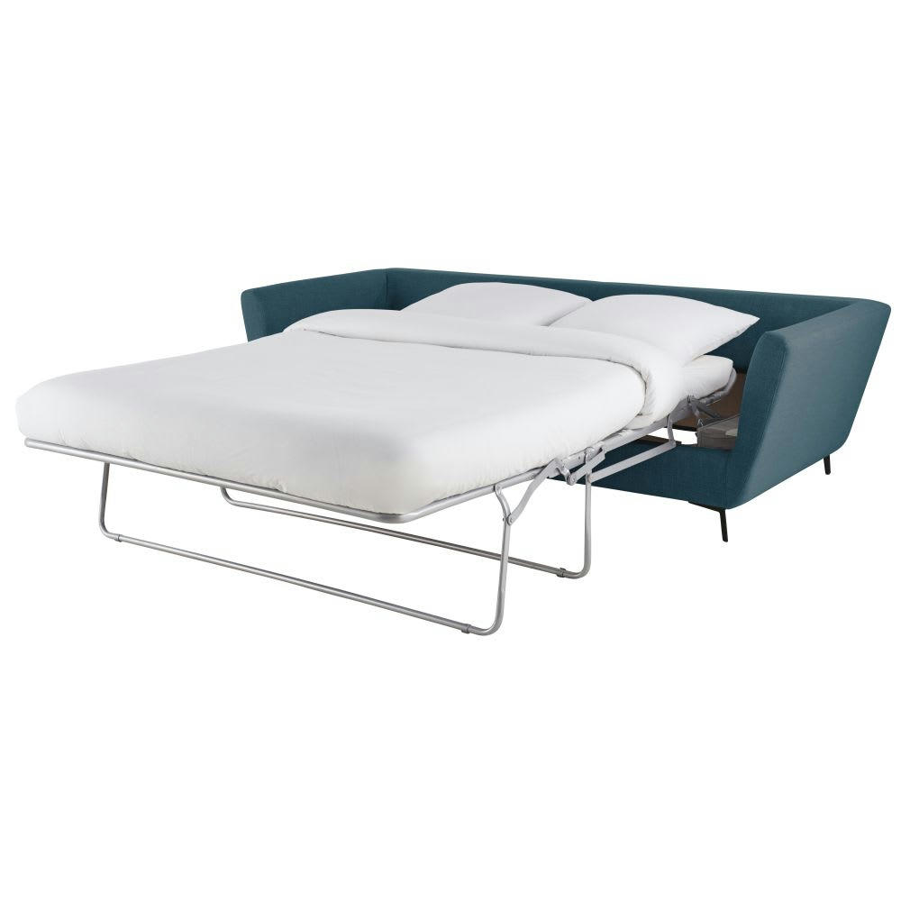 Prague - Canapé convertible 2/3 places bleu pétrole