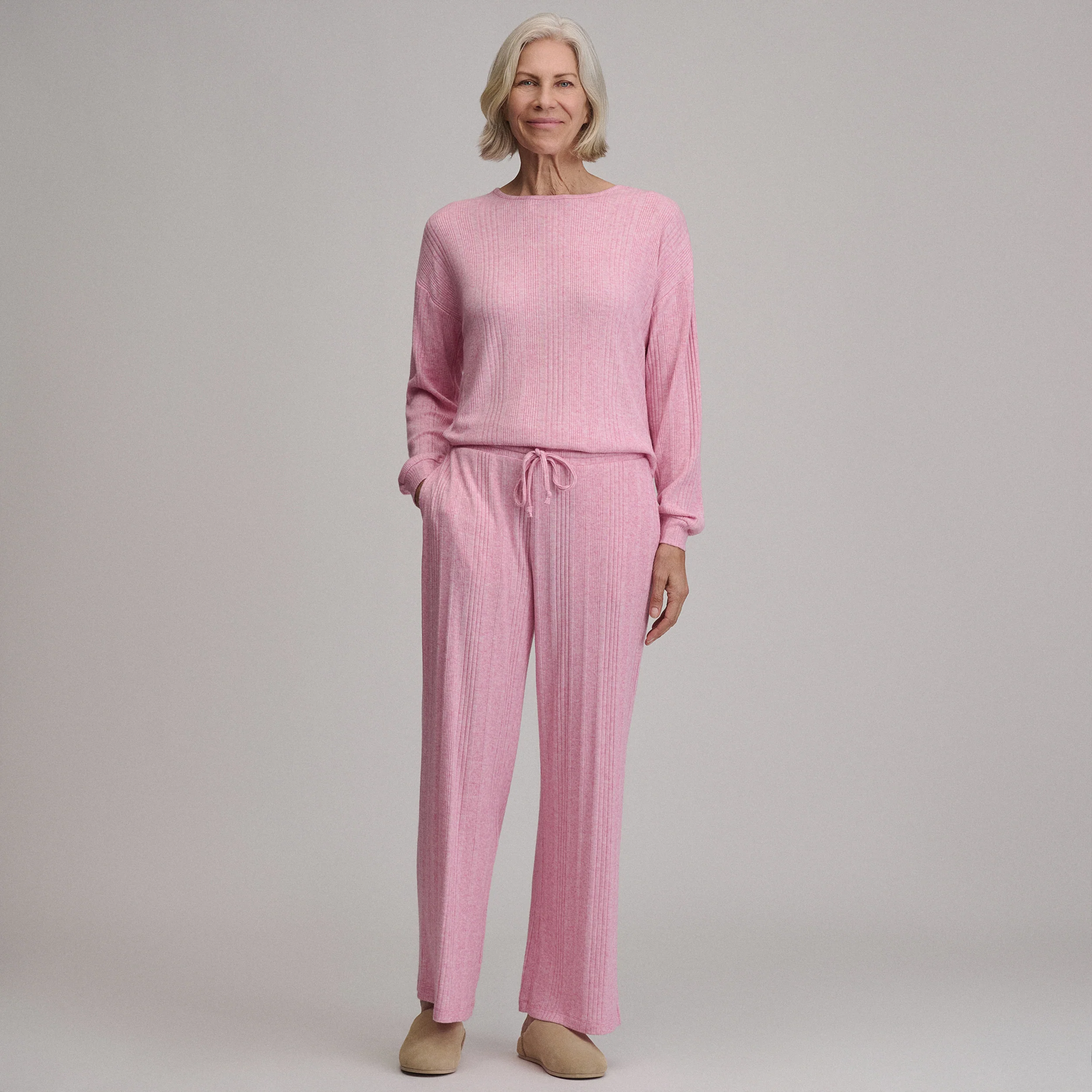 Women's Cozy Rib Wide-Leg Pants
