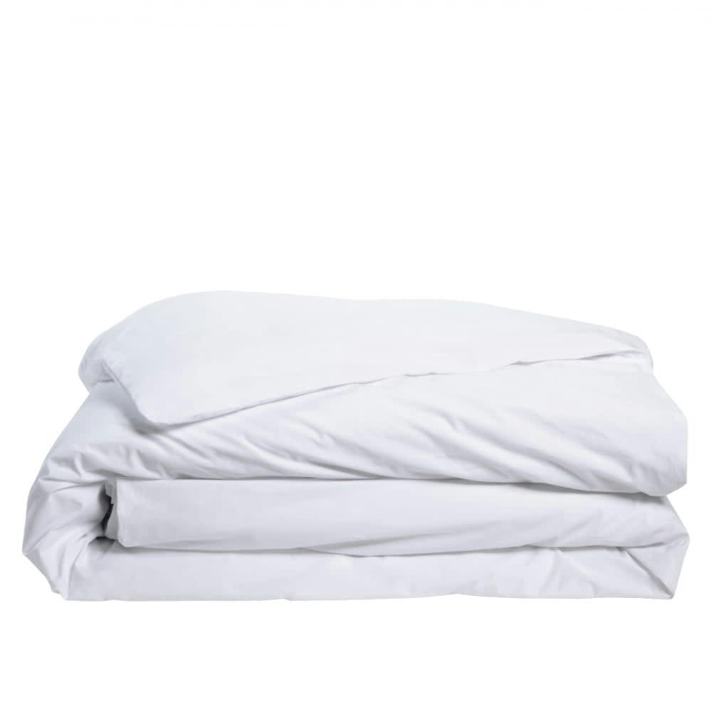 PERCALE - Housse de couette unie en percale de coton blanc 240x260cm