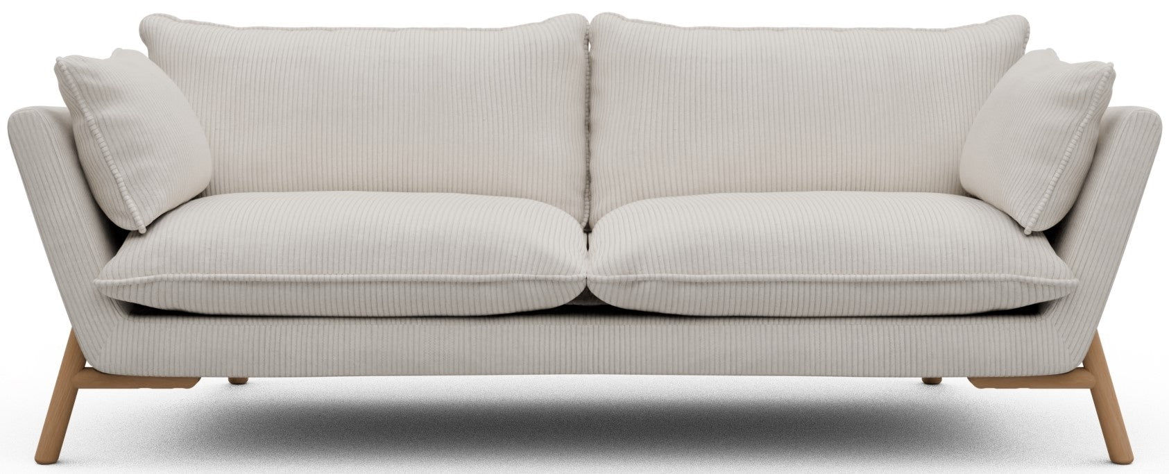 Kragelund Hasle 3-zits Bank Ivory Corduroy   Eiken