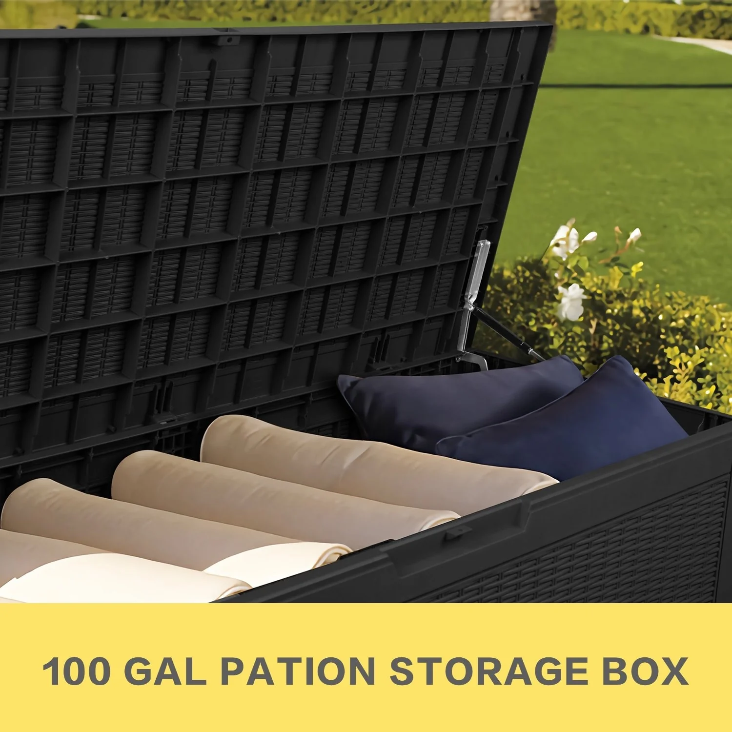 Lacoo 100 Gallon Outdoor Box Deck Plastic Resin Storage Box