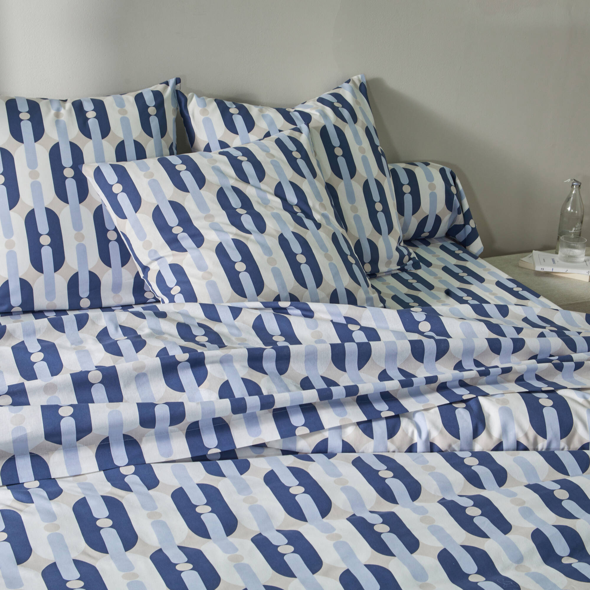 Linge de lit Adam en coton imprimé