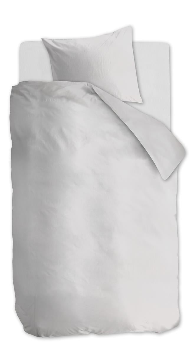 Ambiante Cotton Uni dekbedovertrek - Effen - Eenpersoons - 140x200/220 - Wit