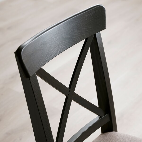 DANDERYD / INGOLF Table and 4 chairs, black/Nolhaga gray-beige, 51 1/8 