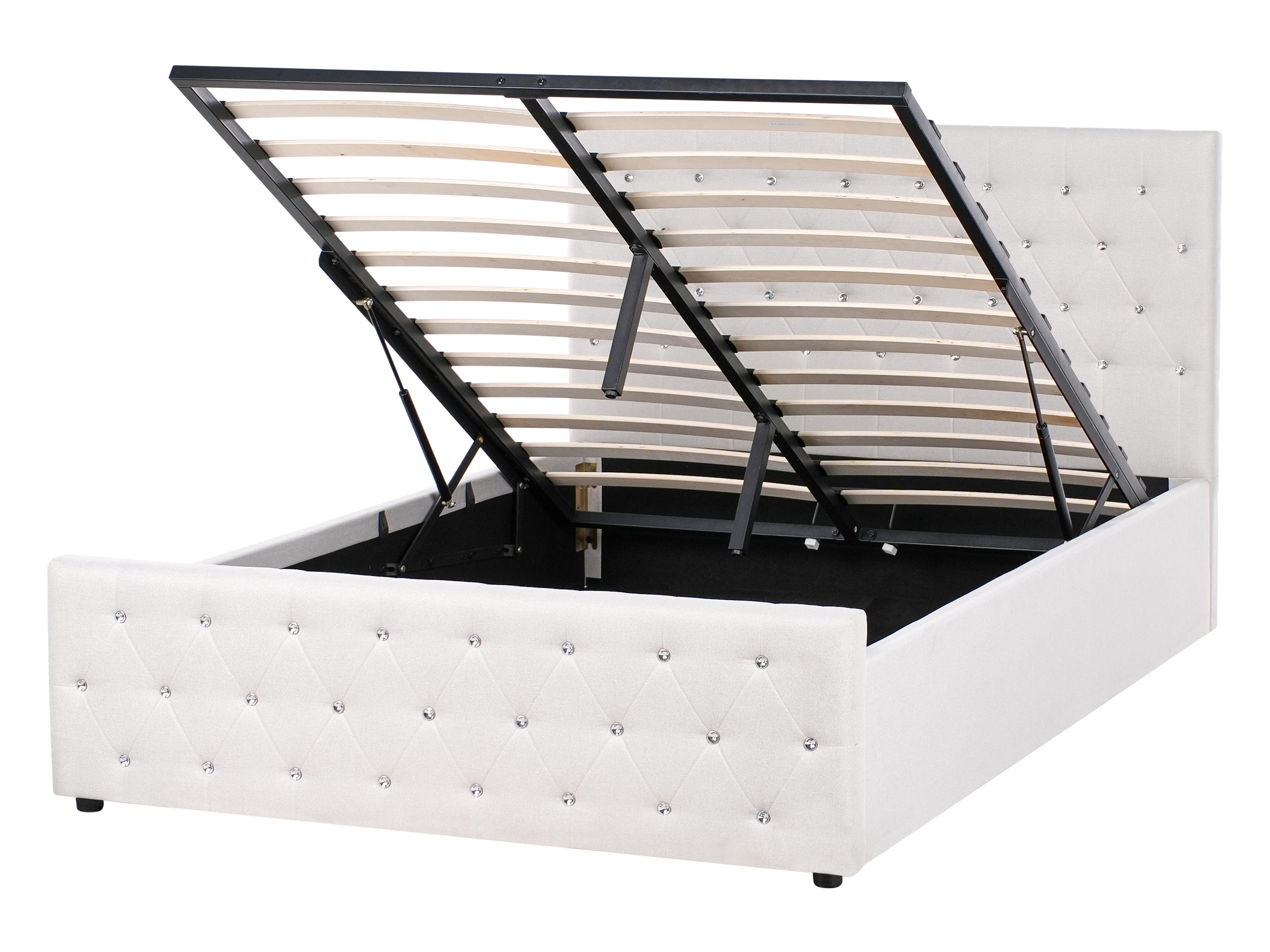 Ottoman Bed Fabric AMIENS 140 x 200 cm (EU Double) Beige