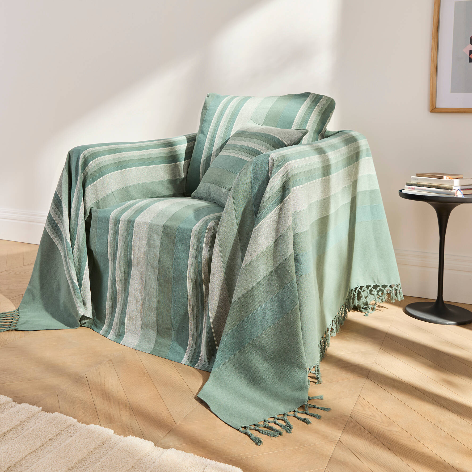 Plaid jeté multicolore coton tissage artisanal