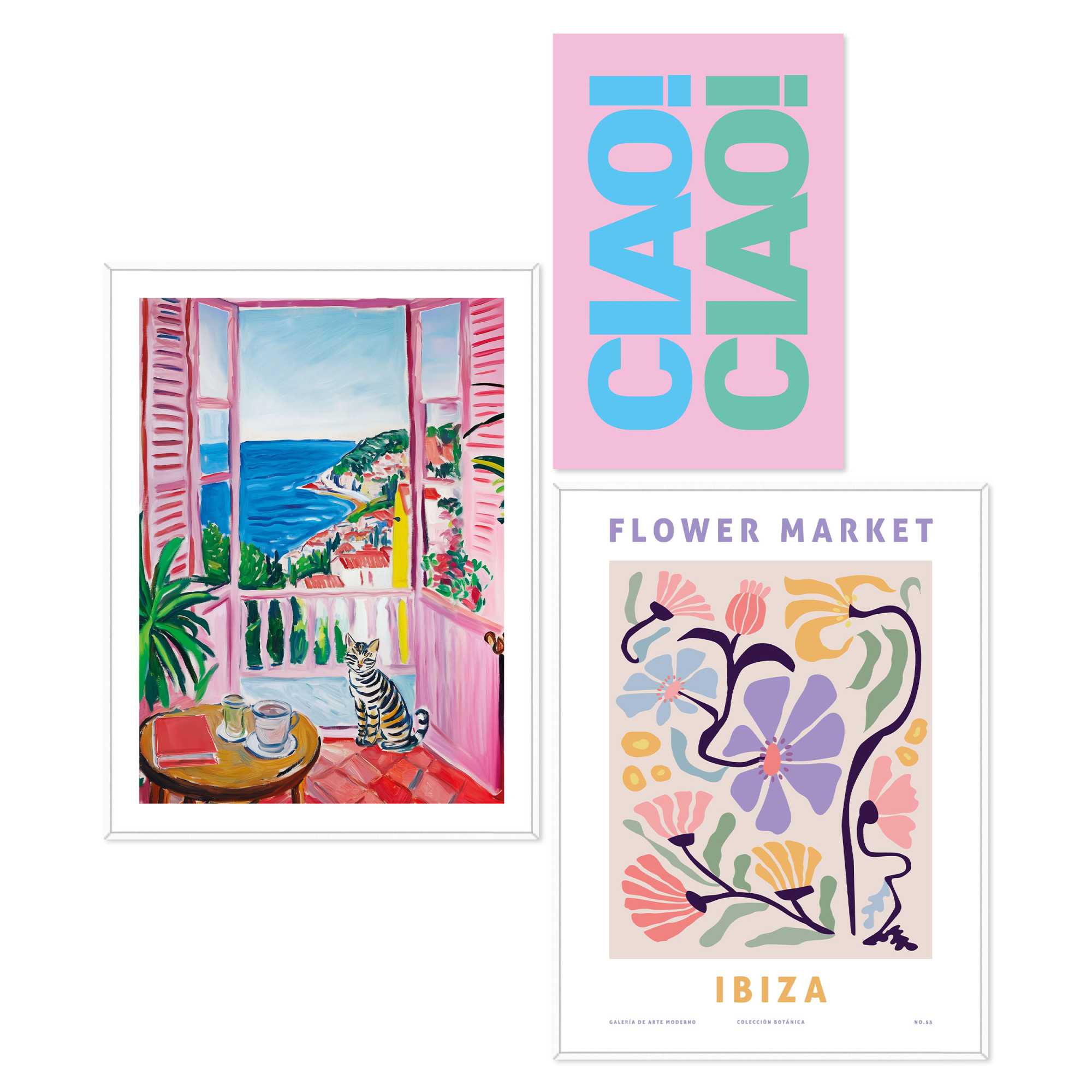 Reinders - Zomer aan Zee - Set wanddecoratie in diverse formaten 30x40