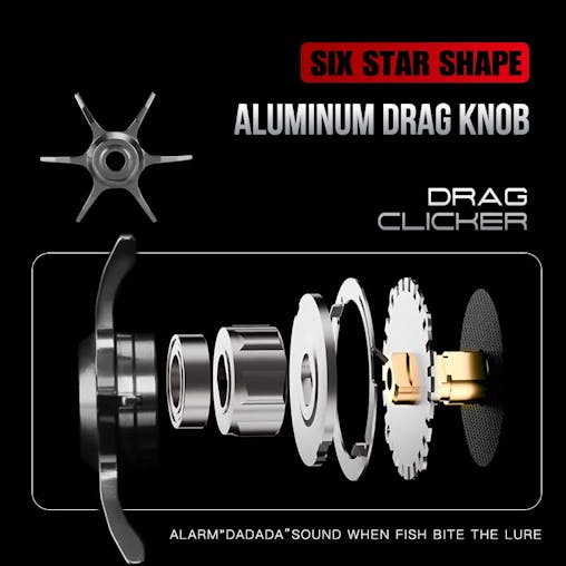 NNEOBA High-Speed Baitcasting Reel Dual Spools Right Hand Black